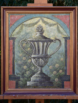 Decorative French painting of a garden urn