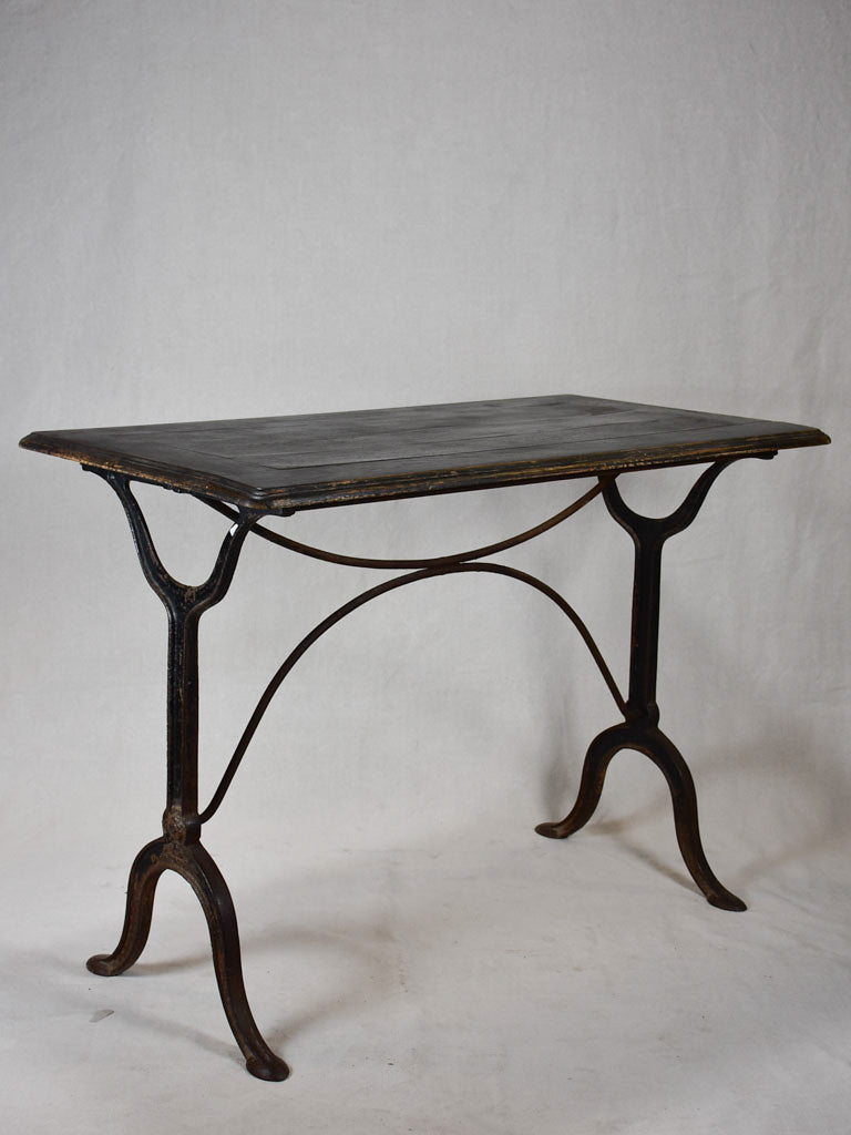 Superb French bistro table with oak top and cast iron base 38½" x 20½"