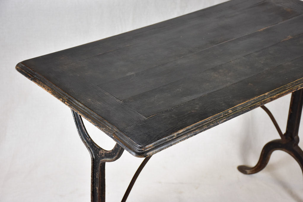 Superb French bistro table with oak top and cast iron base 38½" x 20½"