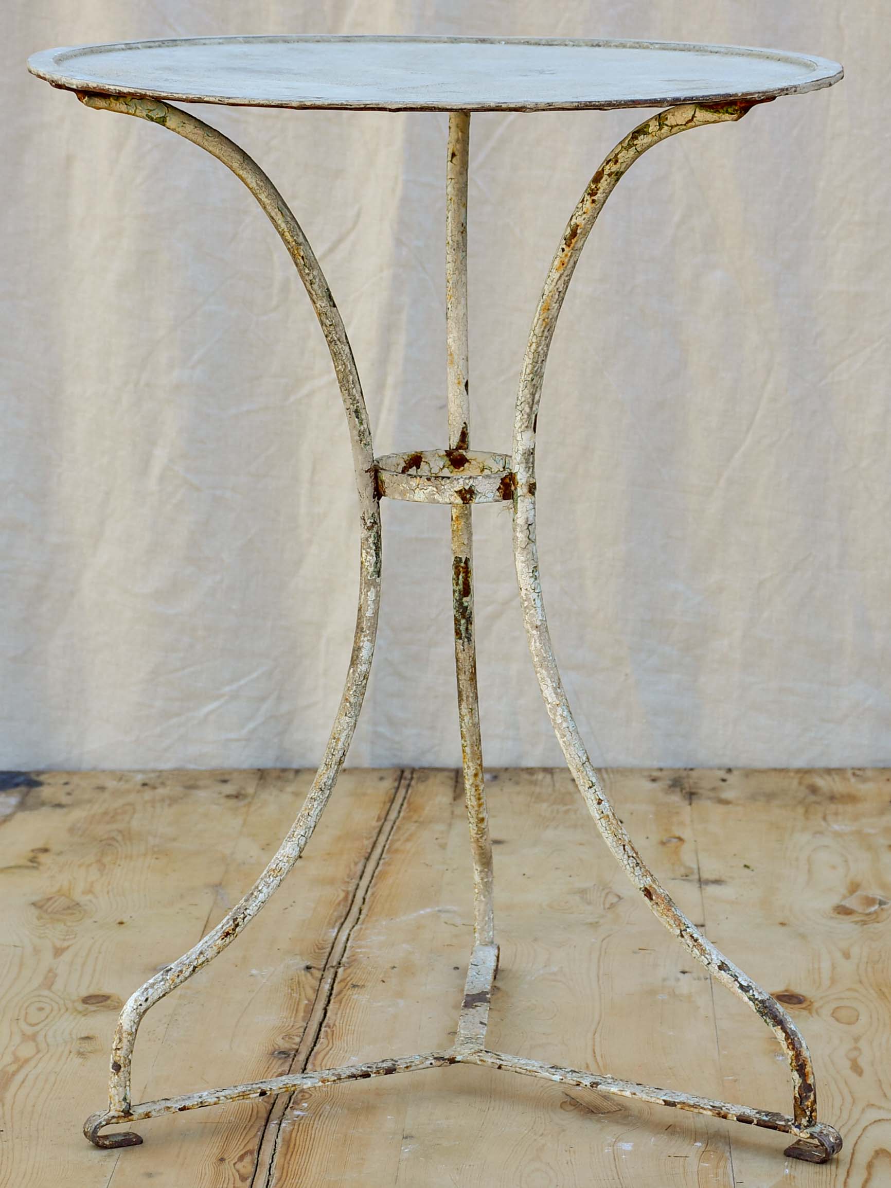 Antique French round garden table - iron