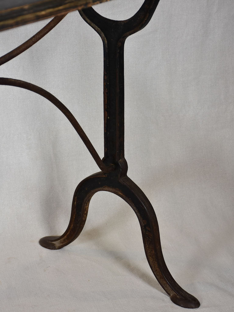 Superb French bistro table with oak top and cast iron base 38½" x 20½"