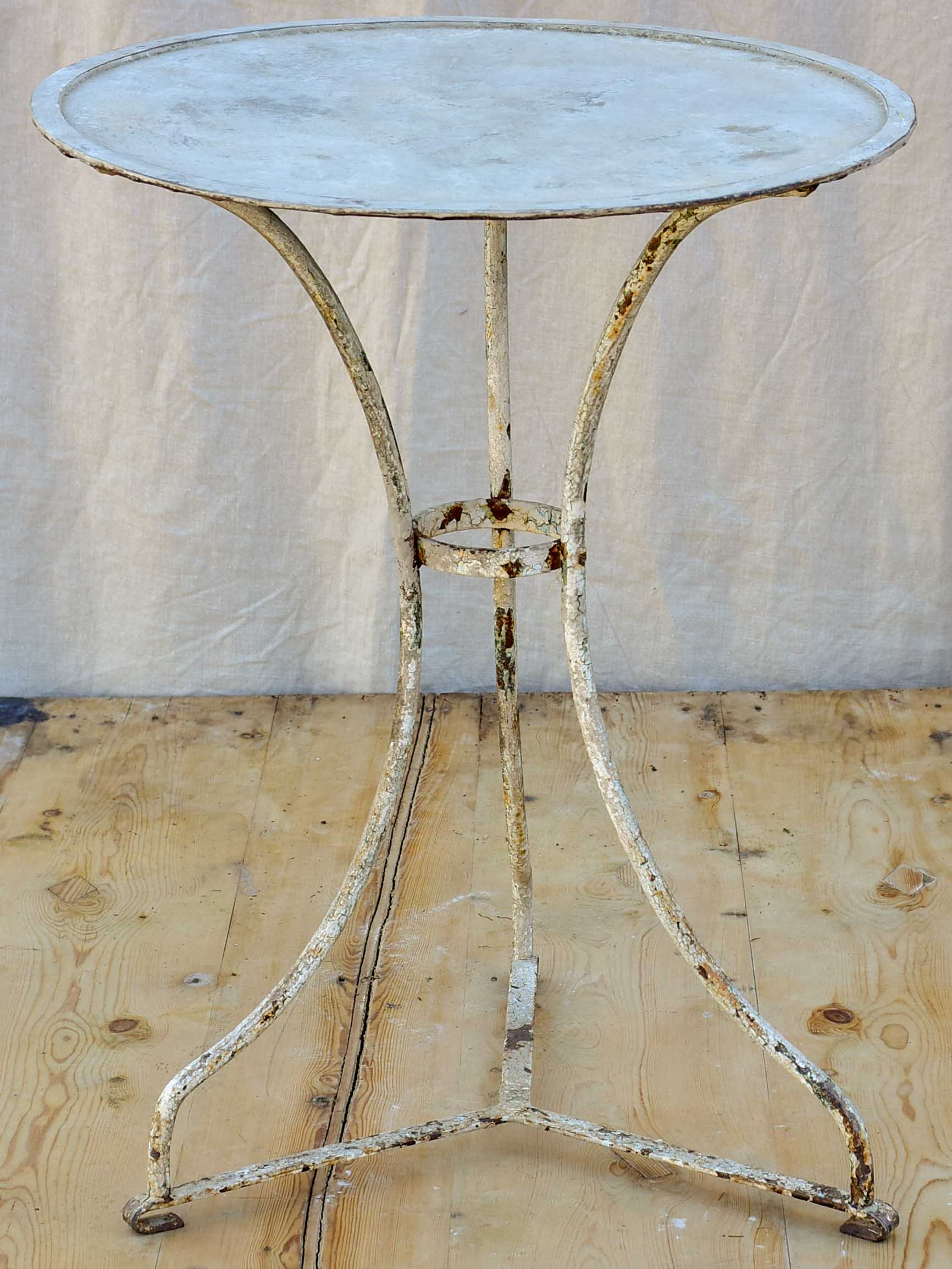 Antique French round garden table - iron