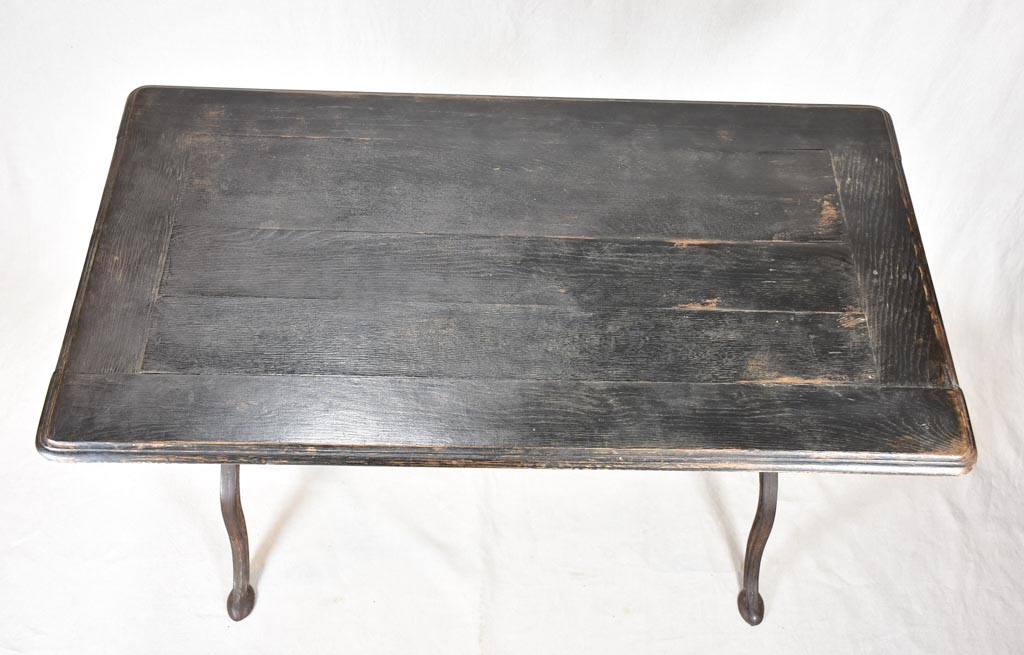 Superb French bistro table with oak top and cast iron base 38½" x 20½"