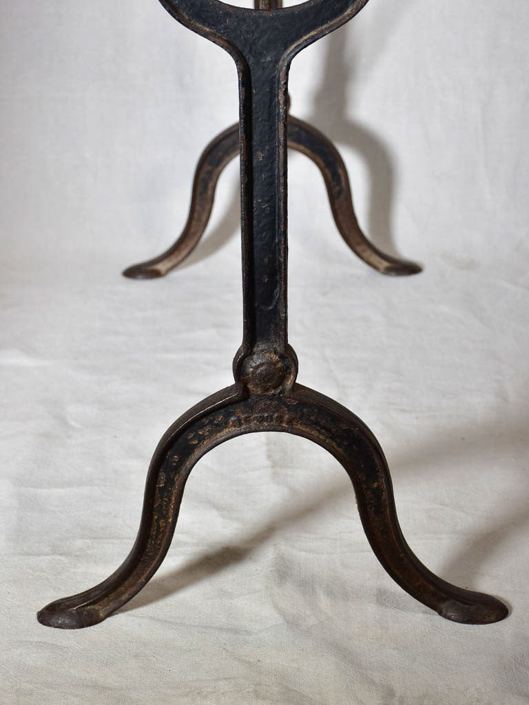 Superb French bistro table with oak top and cast iron base 38½" x 20½"