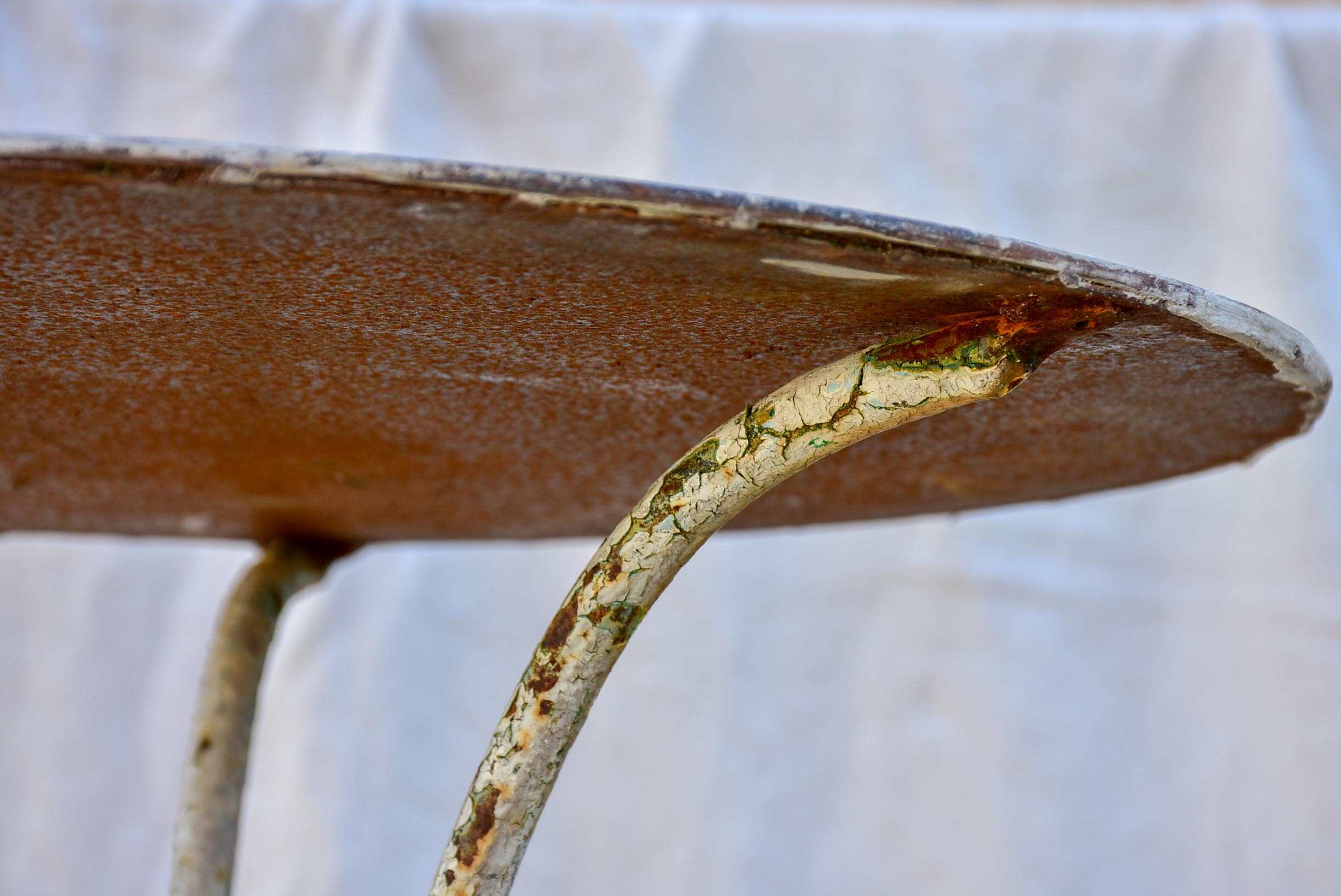 Antique French round garden table - iron