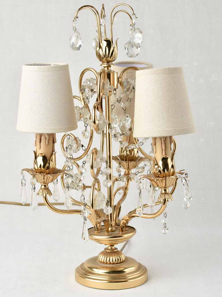 Vintage French gilded metal table lamp