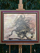 Contemporary painting of a bull by Jean-Marie Guiny (1954-2010)