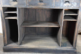 Antique French shop counter with black patina - 1900's 48½"