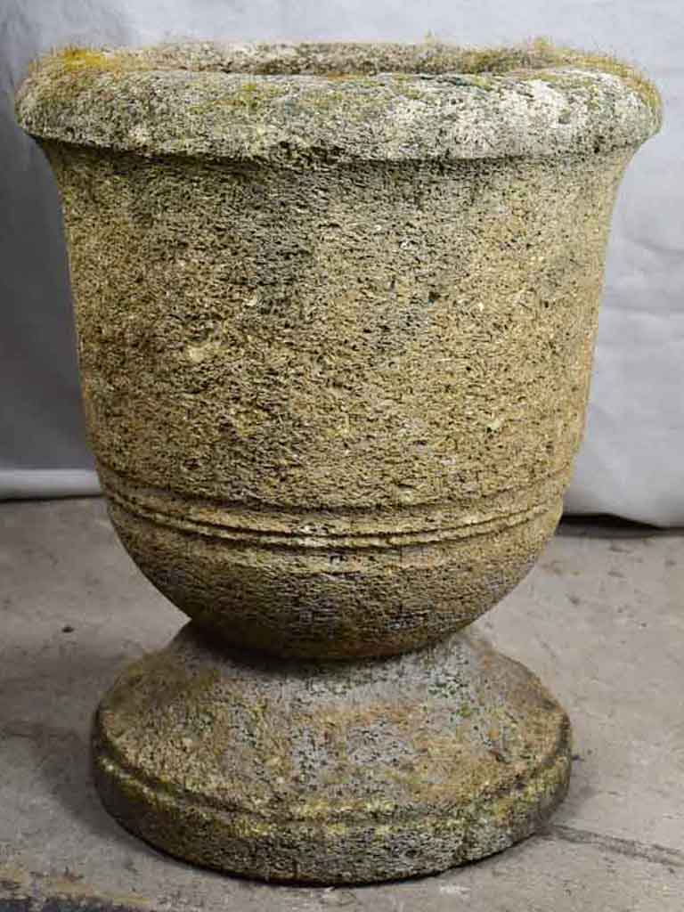 Early 20th-century French stone garden planter 20"