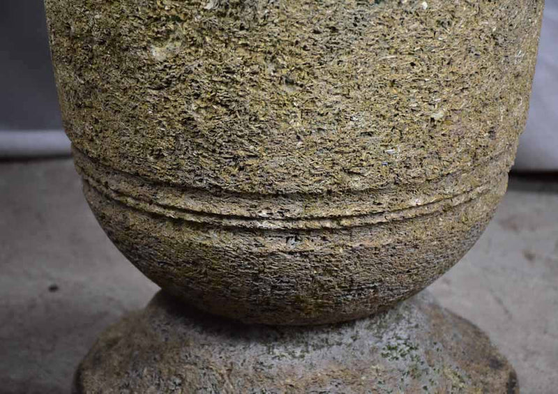 Early 20th-century French stone garden planter 20"