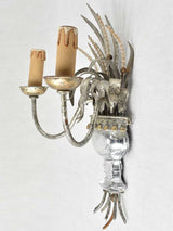 French 1960s Decorative Metal Sconce