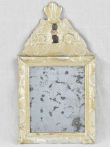 Antique Silver-Leafed French Wooden Mirror