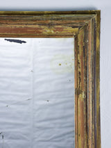 Rustic antique French mirror with dark rectangular frame