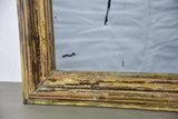 Rustic antique French mirror with dark rectangular frame