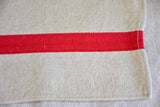 Set of nine antique French tea towels with 1" red stripes