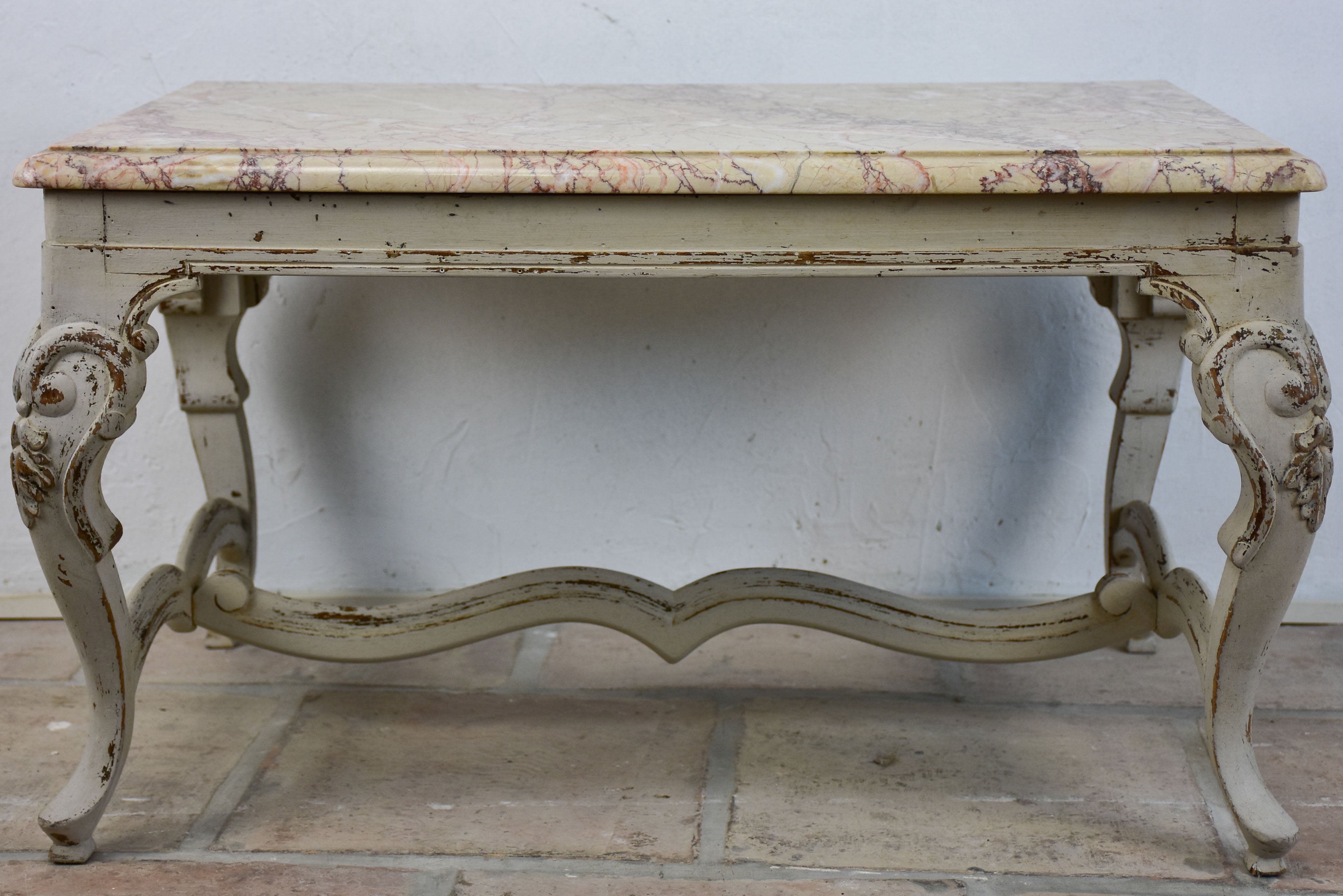 Small marble-top coffee table - Louis XV style