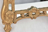 Small 19th century French mirror - gilded w/ bouquet pediment - 24¾" x 13¾"
