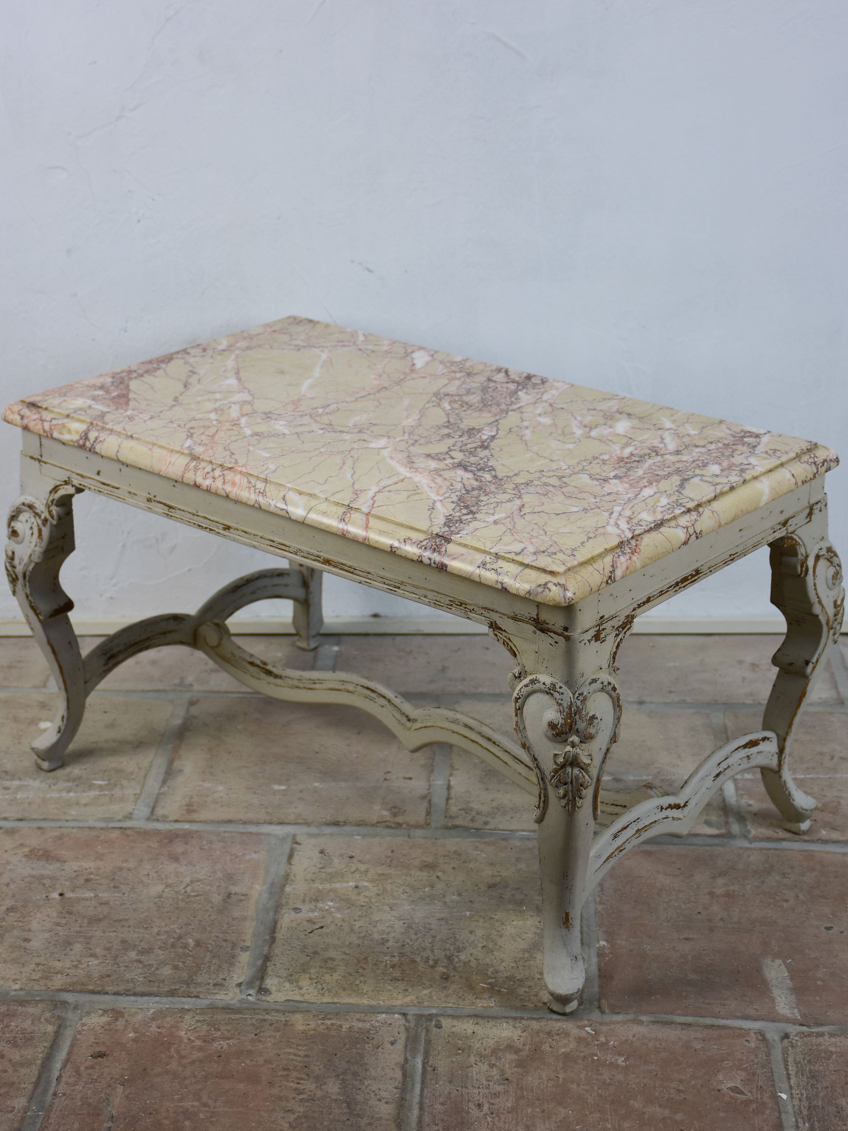 Small marble-top coffee table - Louis XV style