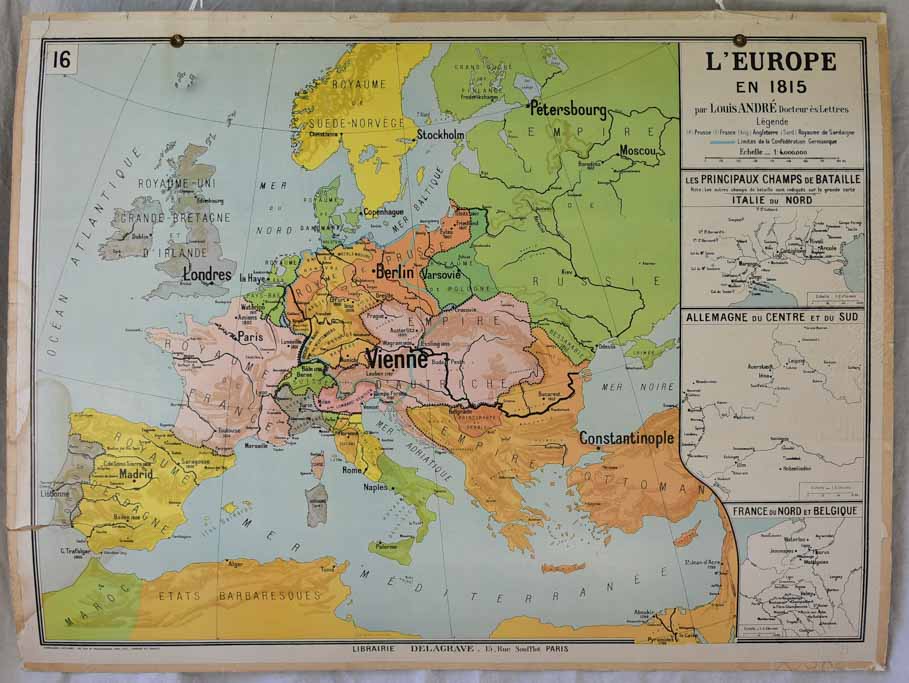 Very large mid-century French poster - France and Europe 51¼" x 39"