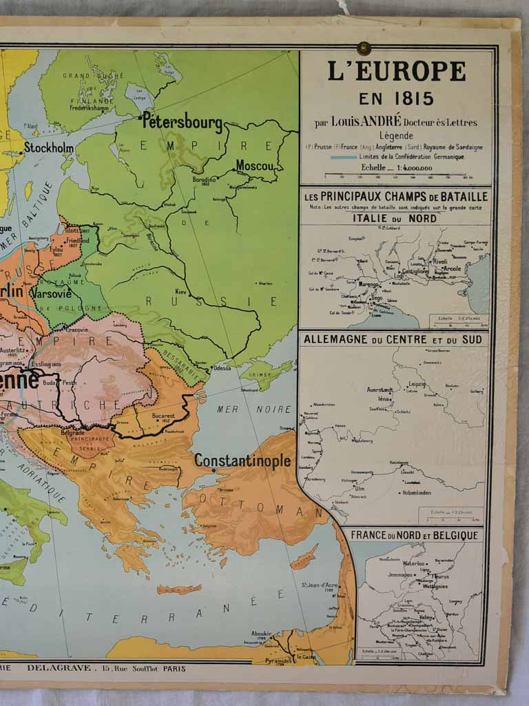 Very large mid-century French poster - France and Europe 51¼" x 39"