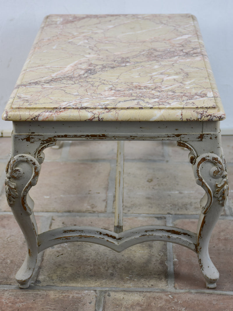 Small marble-top coffee table - Louis XV style