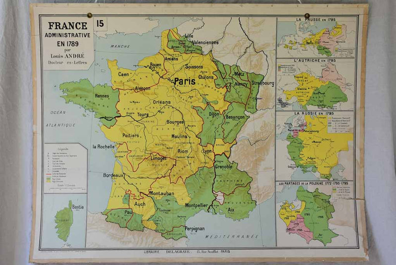 Very large mid-century French poster - France and Europe 51¼" x 39"