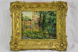 Early 20th century oil on canvas of a Parisian house and garden - Etienne De Lierres 13" x 15"