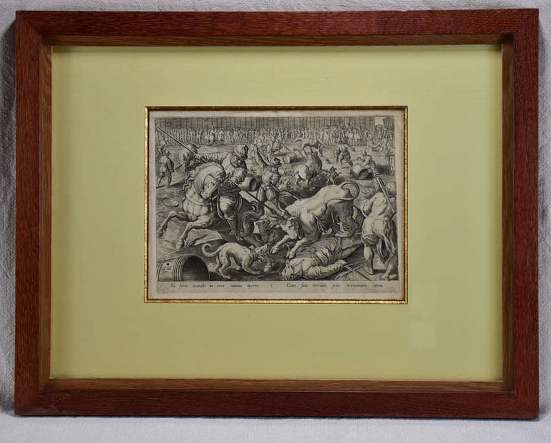 Historic detailed engraving of warfare scene