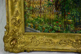 Early 20th century oil on canvas of a Parisian house and garden - Etienne De Lierres 13" x 15"