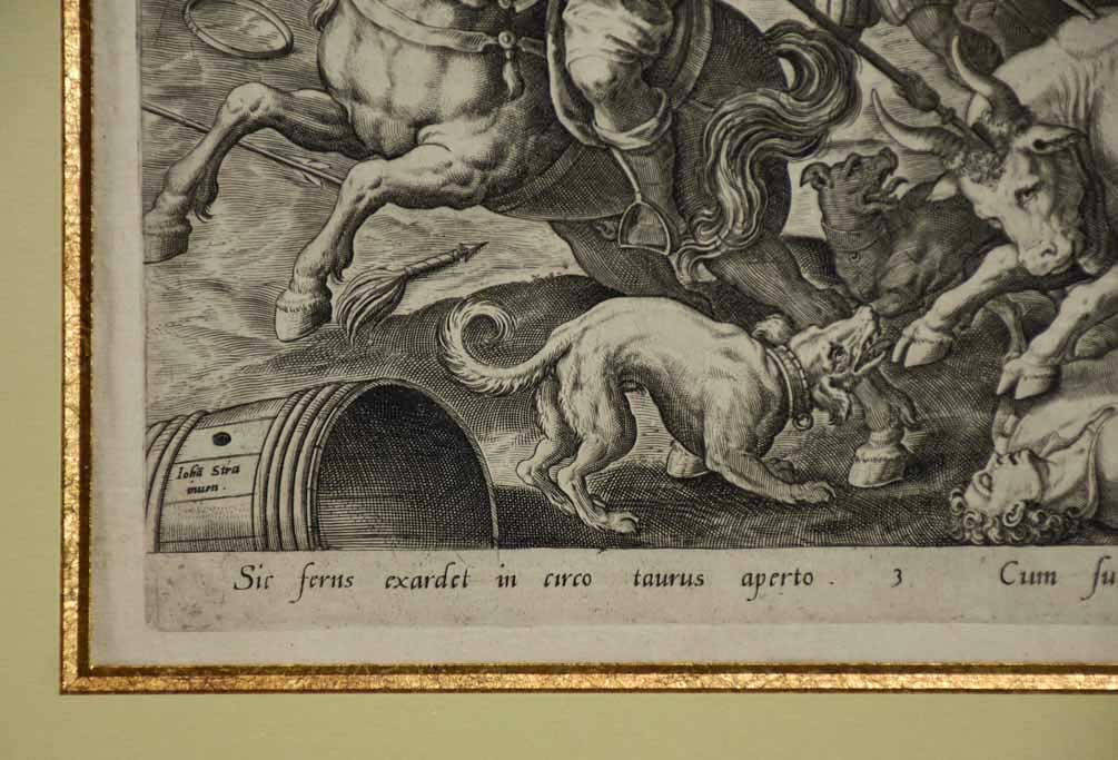 Vintage framed Latin titled engraving
