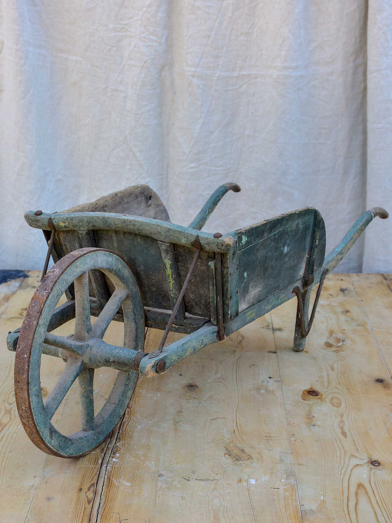 Antique French children's toy wheelbarrow