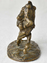 Rare miniature bronze sculpture - boxing Frogs 'French boxing' - 19th century
