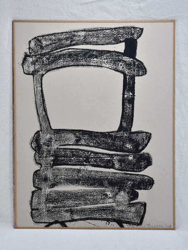 1/2 Monotype oil on paper of a chair by Caroline Beauzon 2009 19¾" x 25½"