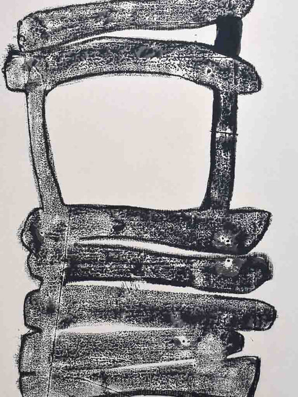 1/2 Monotype oil on paper of a chair by Caroline Beauzon 2009 19¾" x 25½"