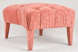 Tufted pink Duchesse brisée - armchair and footrest