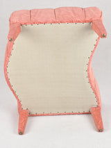 Tufted pink Duchesse brisée - armchair and footrest