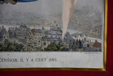 Late 19th Century French engraving - hot air balloon 100 year anniversary 22" x 28¾"