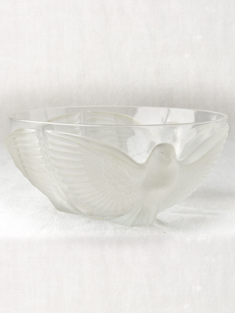 Vintage crystal Lalique-inspired bowl