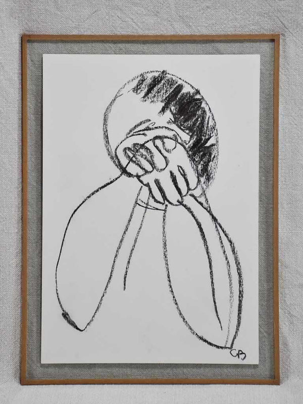 Abstract portrait - charcoal on paper 4/6 Caroline Beauzon 10¾" x 14¼"