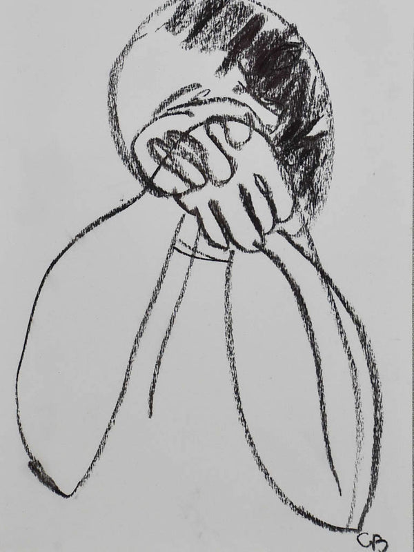Abstract portrait - charcoal on paper 4/6 Caroline Beauzon 10¾" x 14¼"