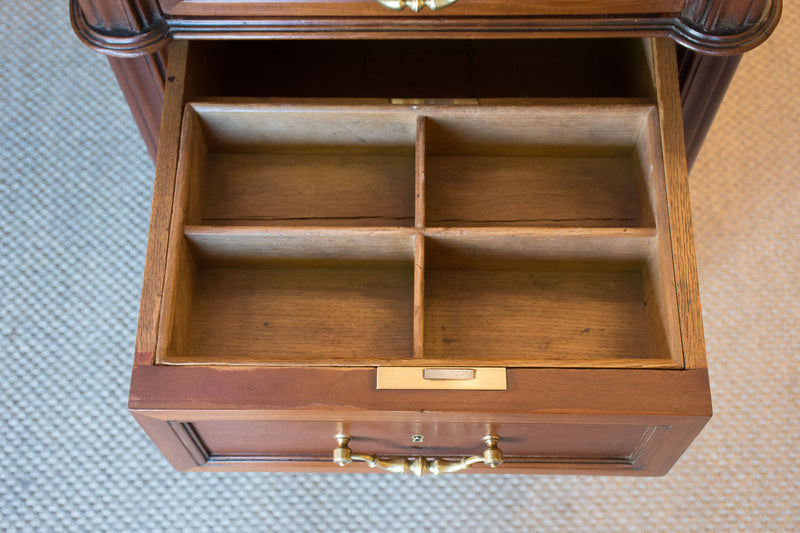 Late 19th century blonde mahogany Notary's desk with leather top