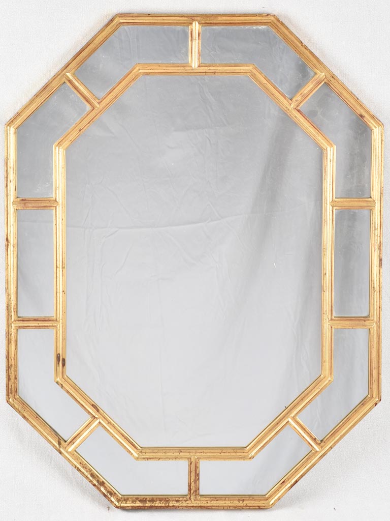 Vintage octagonal parclose mirror 35" x 26½"