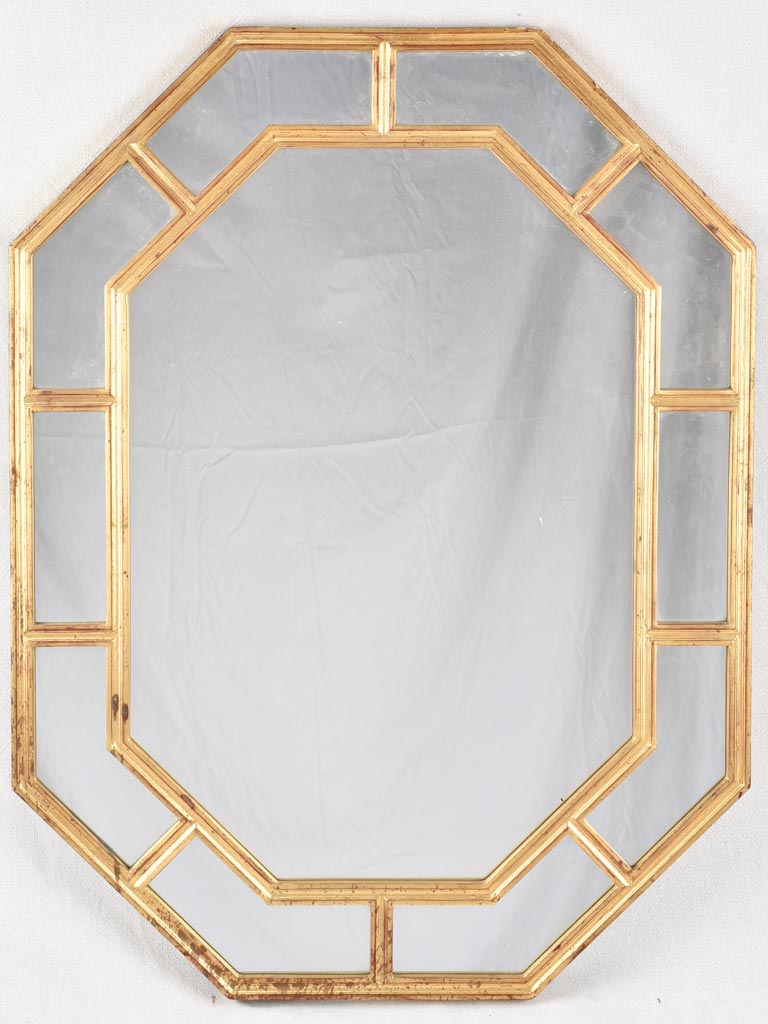 Vintage octagonal parclose mirror 35" x 26½"