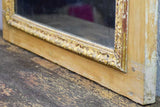 Rustic antique French mirror with two mirror panes and timber frame 25½" x 49½"