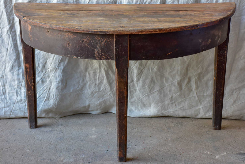 Rustic antique French demilune console table – Chez Pluie