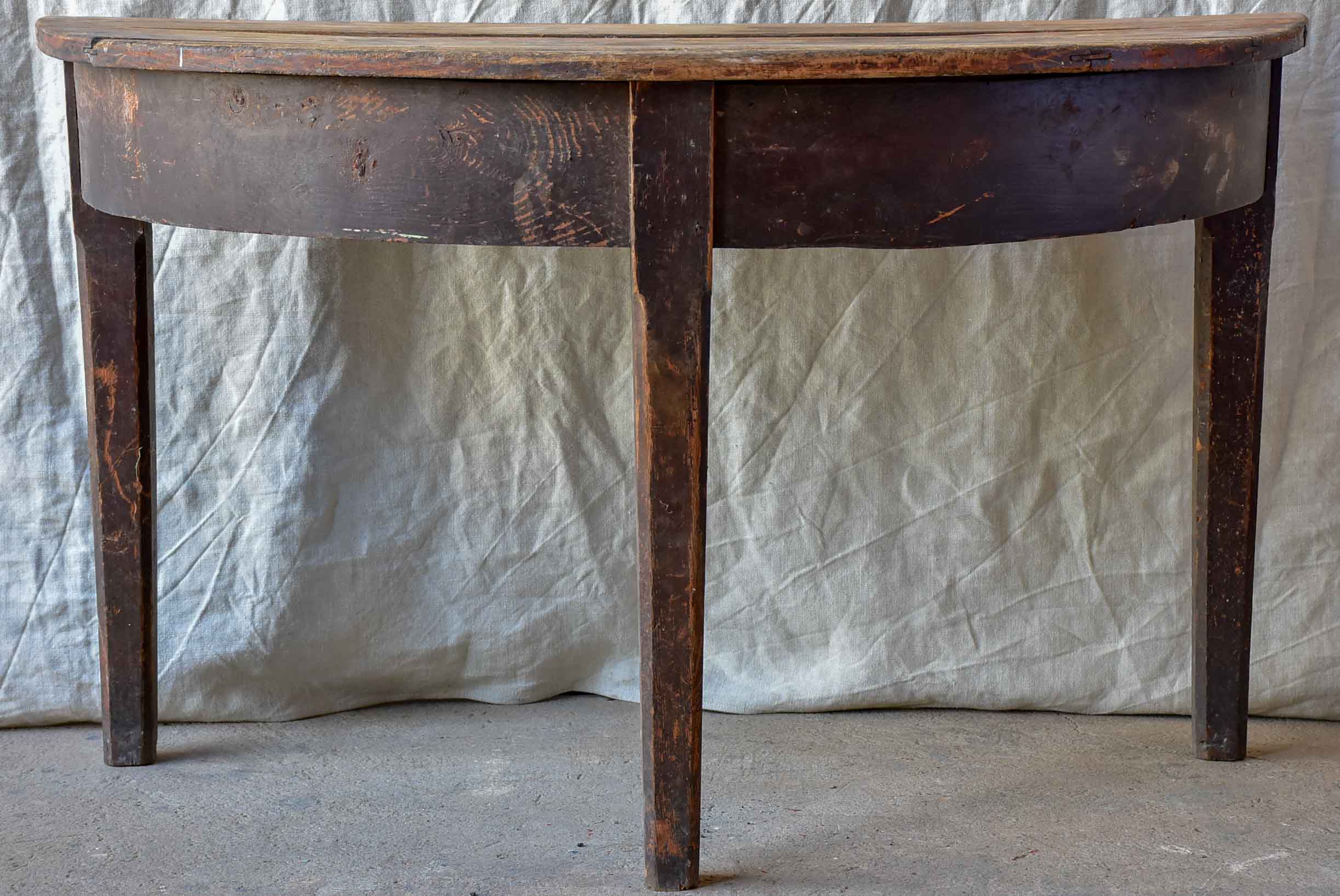 Rustic antique French demilune console table – Chez Pluie