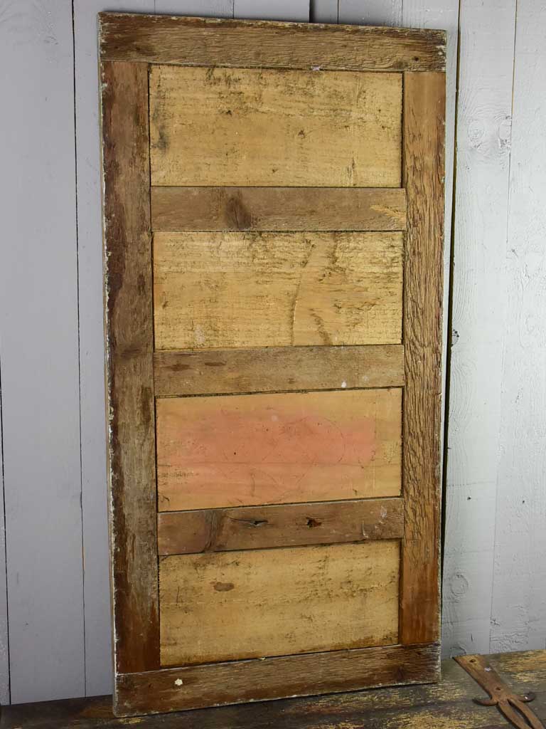 Rustic antique French mirror with two mirror panes and timber frame 25½" x 49½"