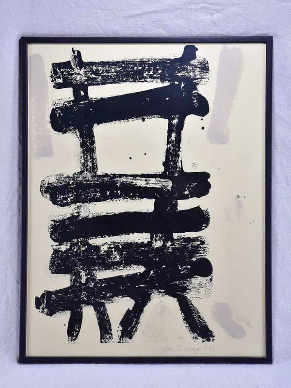 Oil on paper monotype - black chair - Caroline Beauzon 20½" x 26½"