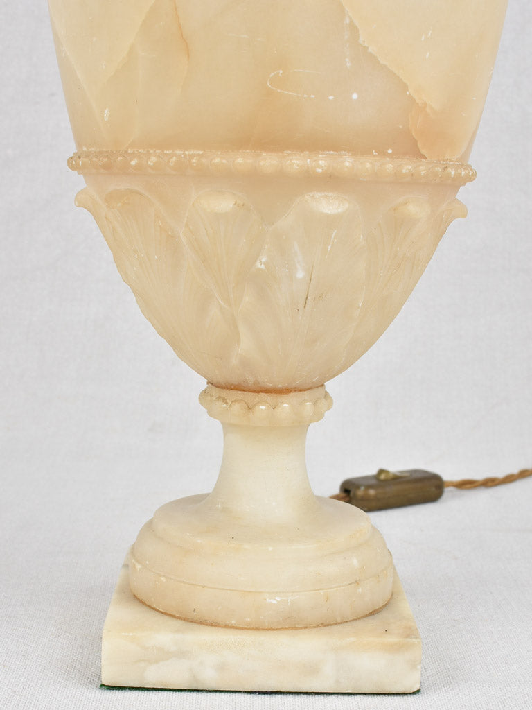 Carved alabaster European style lamp