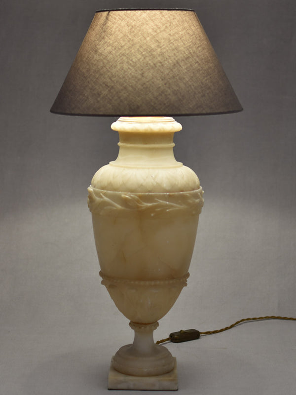Weighty nineteenth-century alabaster urn lamp